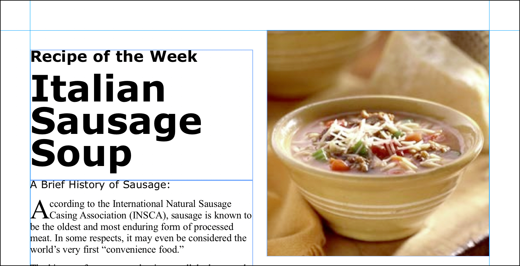 Italian Sausage Soup Layout