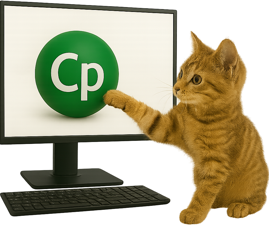 Kitten playing with the Captivate ball.